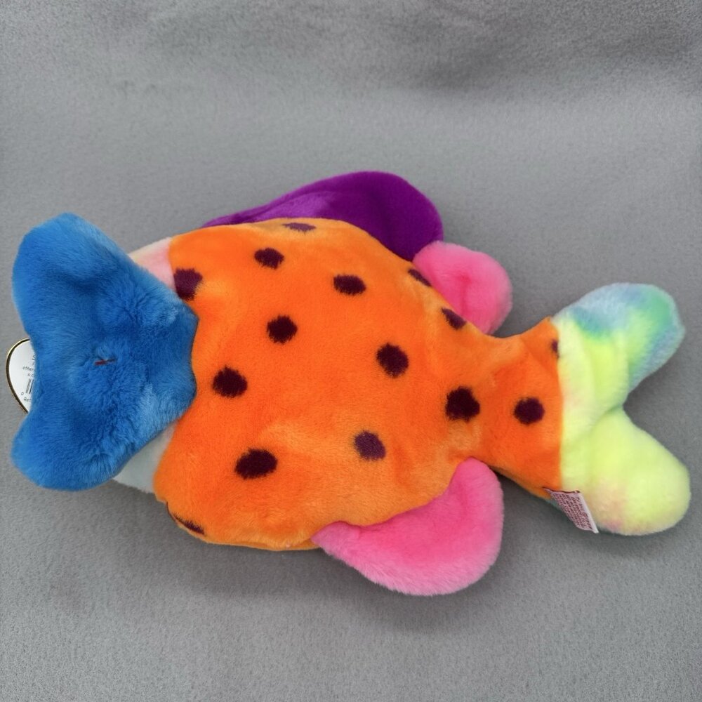 Vtg TY Beanie Buddies Lips Fish 1999 Multicolor Tie Dye Plush Stuffed Animal 13" - Picture 10 of 16